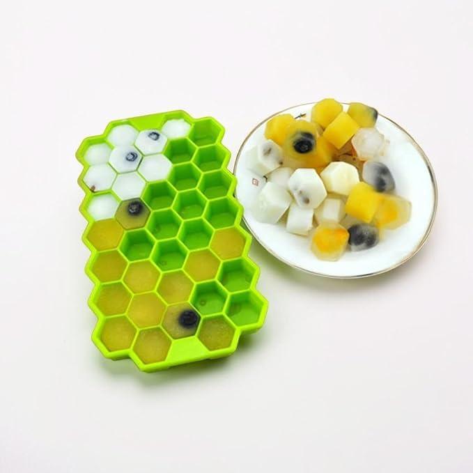 Silicone Ice Cube Trays with Flexible 37-Ice Trays BPA Free, for Cake Chocolate Mould Kitchen Baking Tools, Cocktail, Stackable Flexible Safe Ice Cube Molds - Image 1