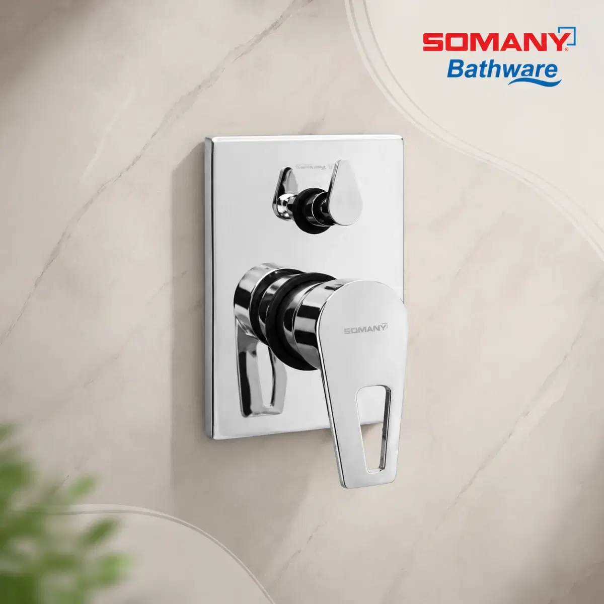 SOMANY JUPITER Single Lever Diverter Exposed Part | 272111420051 | Regular Flow | Made of Brass | Mirror-Like Finish - Image 1