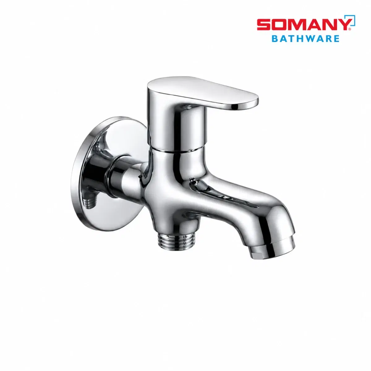 Somany Dyna Two Way Bib Cock | Dual Outlet, Premium Chrome Finish, Durable Brass Body, Oxi Stream Technology & Ergonomic Design | 272211590061 | - Image 1
