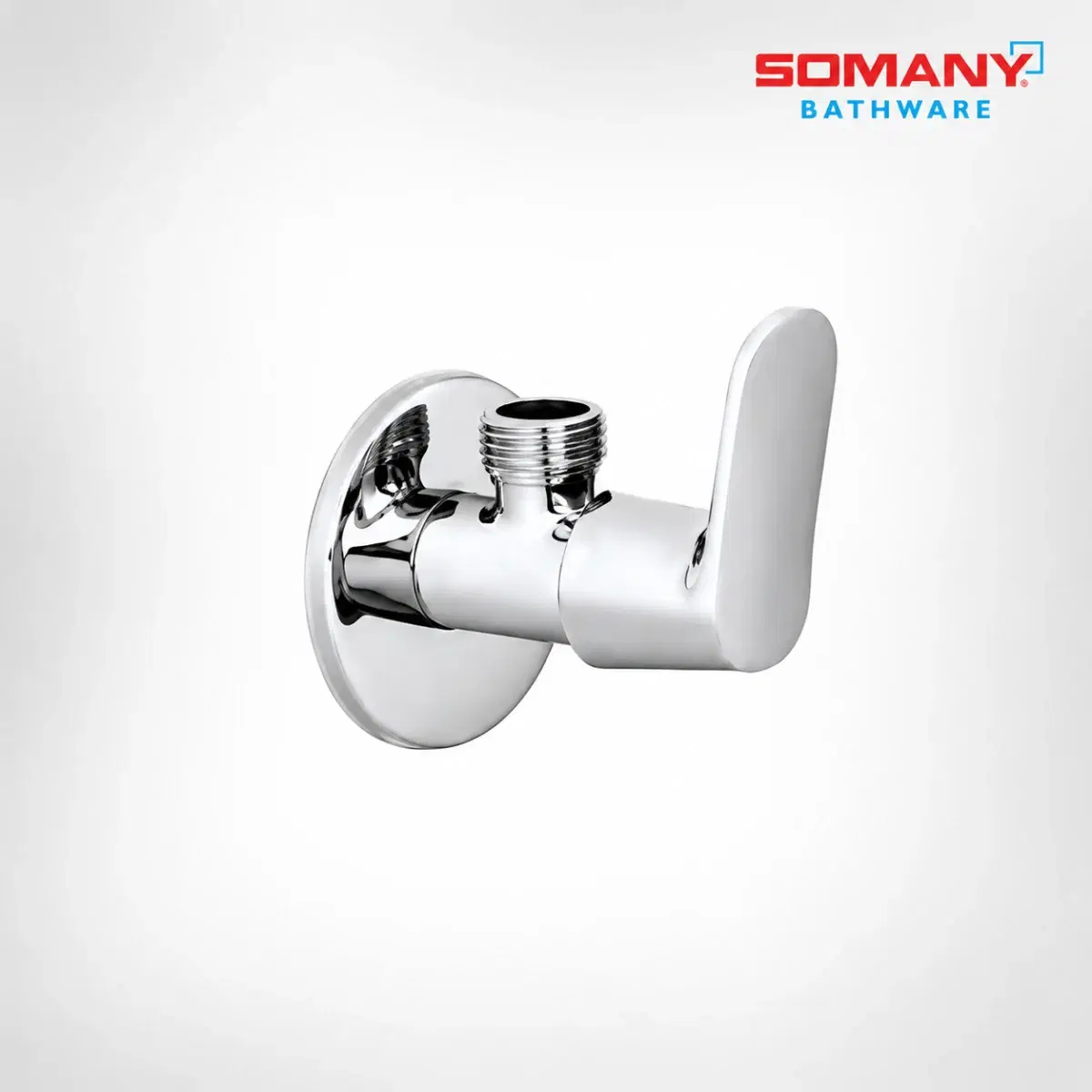 SOMANY Dyna Angular Stop Cock with Wall Flanges | Chrome Single Lever Faucet | Durable, Wall Mount Tap | Bath Fittings & Accessories | 272211590041 - Image 1