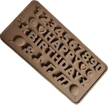Trending Products Villa Generic Silicone Happy Birthday Number Balloon Shapes Chocolate Mould Letters Alphabets 35 Cavity - Image 1