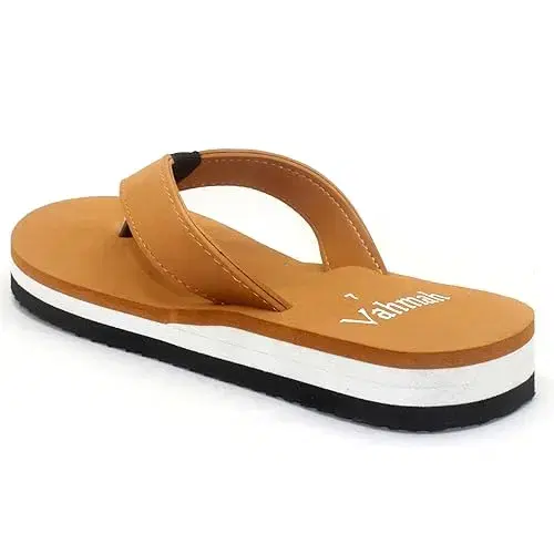 Women's Casual Stylish And Trending Flipflops Slippers | Casual wear|(SSE-073-Tan-38)_BZ - Image 1