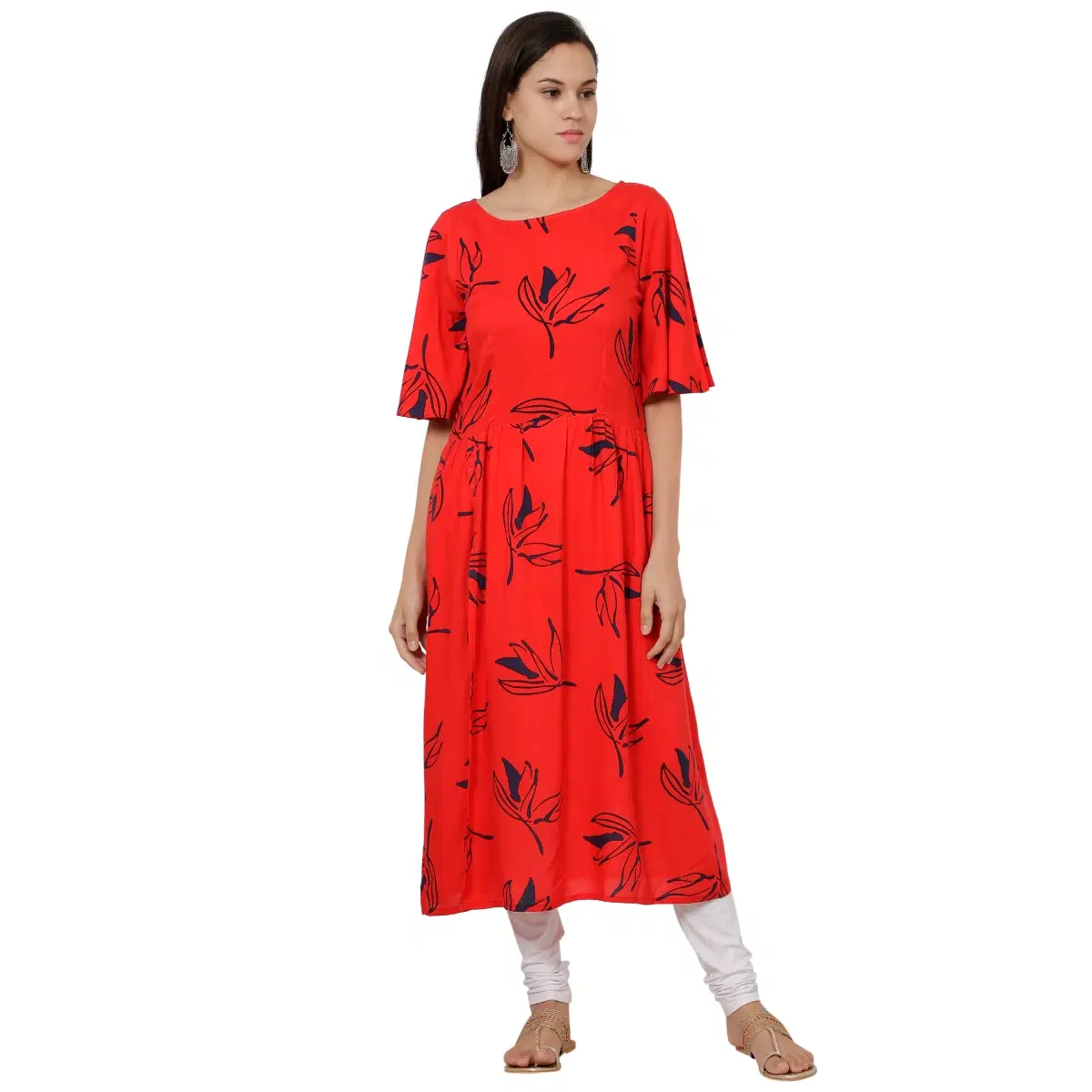 RAANO Designer Women's Rayon Viscose Straight Printed Kurti - Image 1