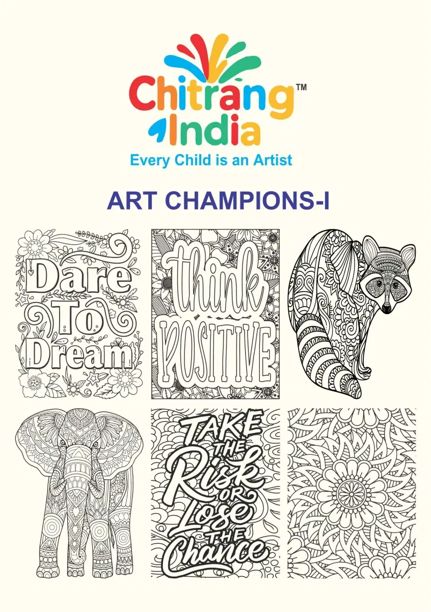 Chitrang India – Art Champion 1 | Jumbo Colouring Sheets Kit (Set of 6) - Image 1