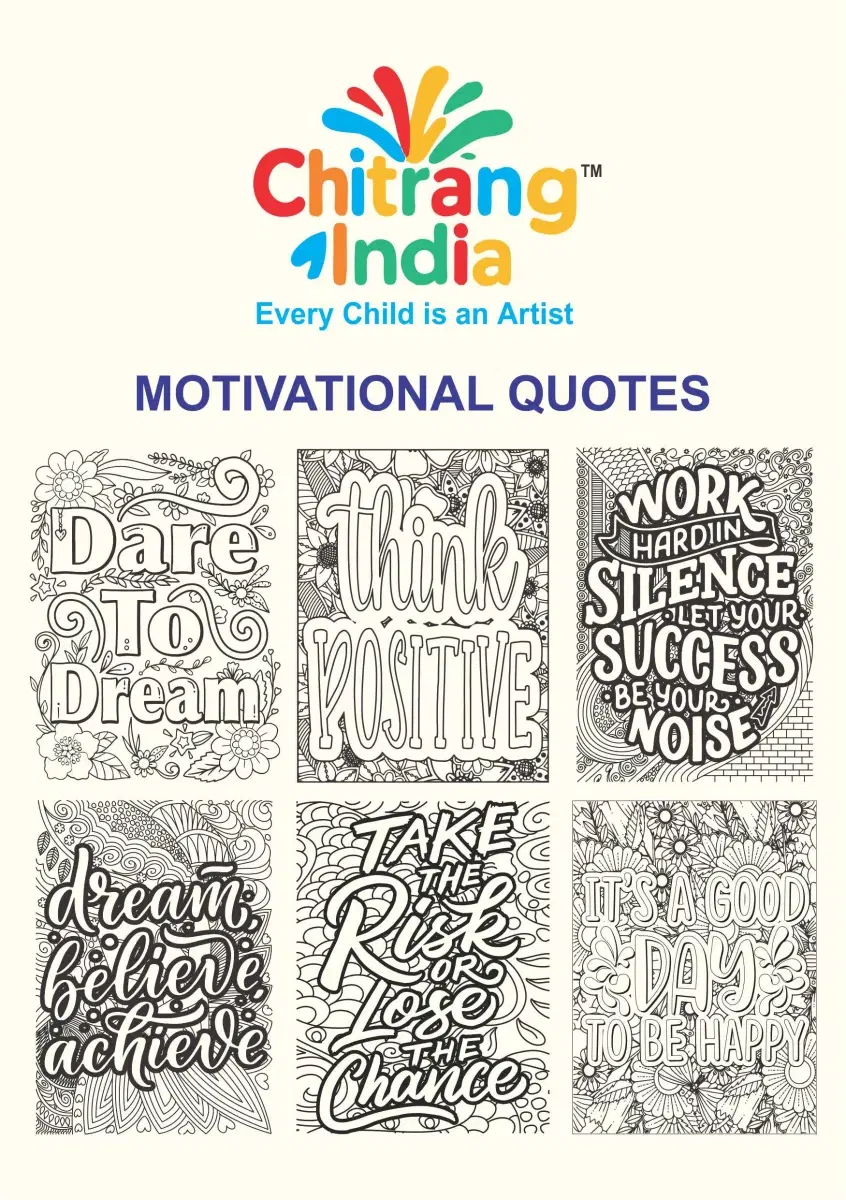 Chitrang India – Motivational Quotes | Jumbo Colouring Sheets Kit (Set of 6) - Image 1