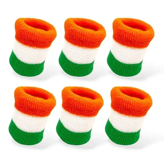 Independence Day Accessories for Kids | Indian Wrist Band Tricolor Bracelet | Indian National Flag Round | Lapel Pin/Brooch/Flag Badge With Pin for Shirt 15 August/Republic Day School Celebrations (Pack of 1) - Image 1
