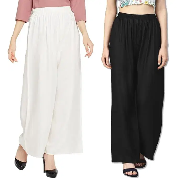 Stylish Combo Women's Palazzo Pants: Trendy Rayon Casual Wear for Fashion-Forward Ladies - Image 1