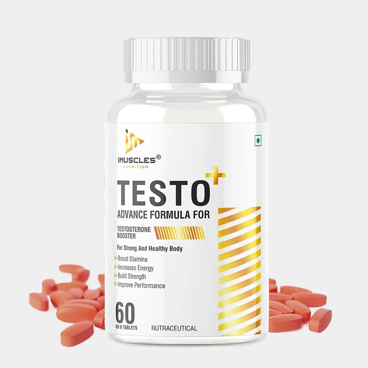 iMuscles Testo Plus | With Ashwagandha, Fenugreek & Kaunch Beej | Testosterone Supplement for Men | 60 Veg Tablets | Herbal Blend for Wellness, Energy & Vitality Support - Image 1