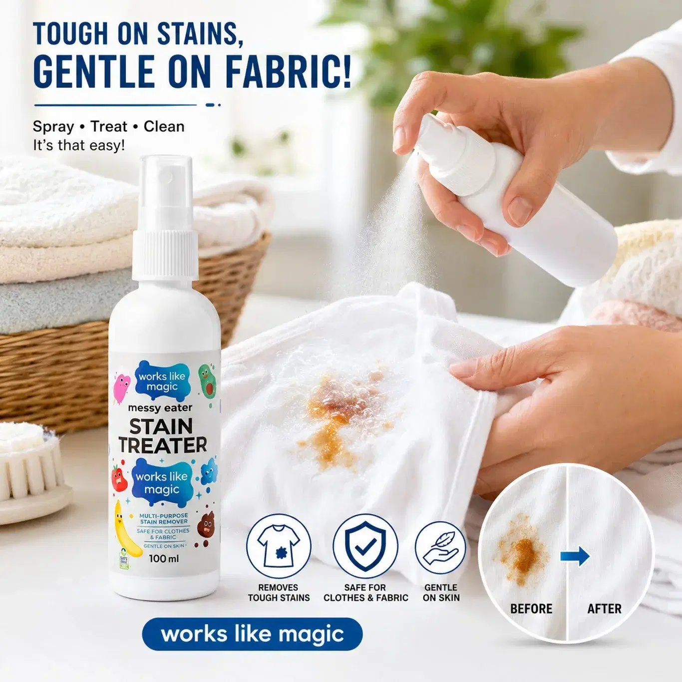 White Cloth Stain Remover Spray 100ml - Image 1