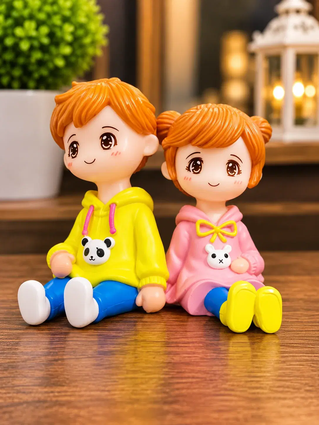 Sitting Couple Yellow Dress - Image 1