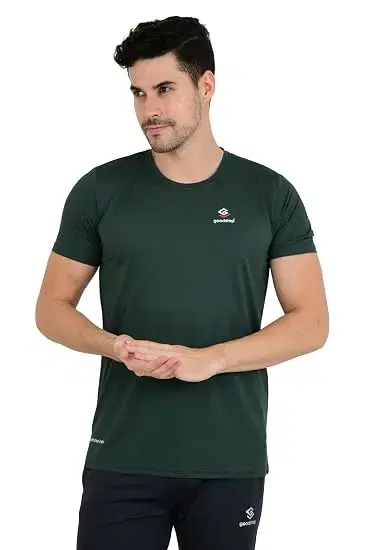 Mens Solid Round Neck Half Sleeve Important W 15 T-Shirt Plain Active Dry fit T-Shirt - Image 1