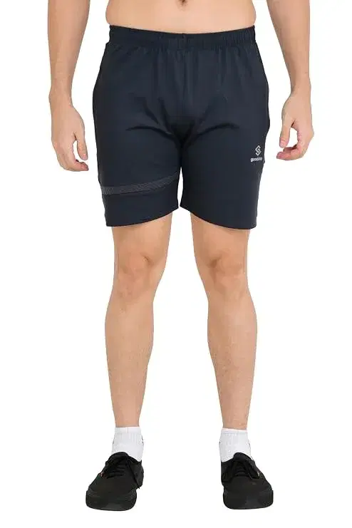 Good Step 4 Way Lyckra Textured Short Black 2 Side Zipper Gym/Sports (M, Grey) - Image 1