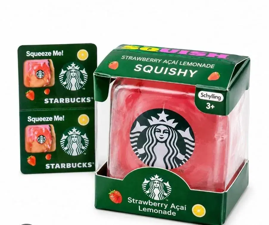Starbucks NeeDoh Strawberry Lemonade cube Squishy - Image 1
