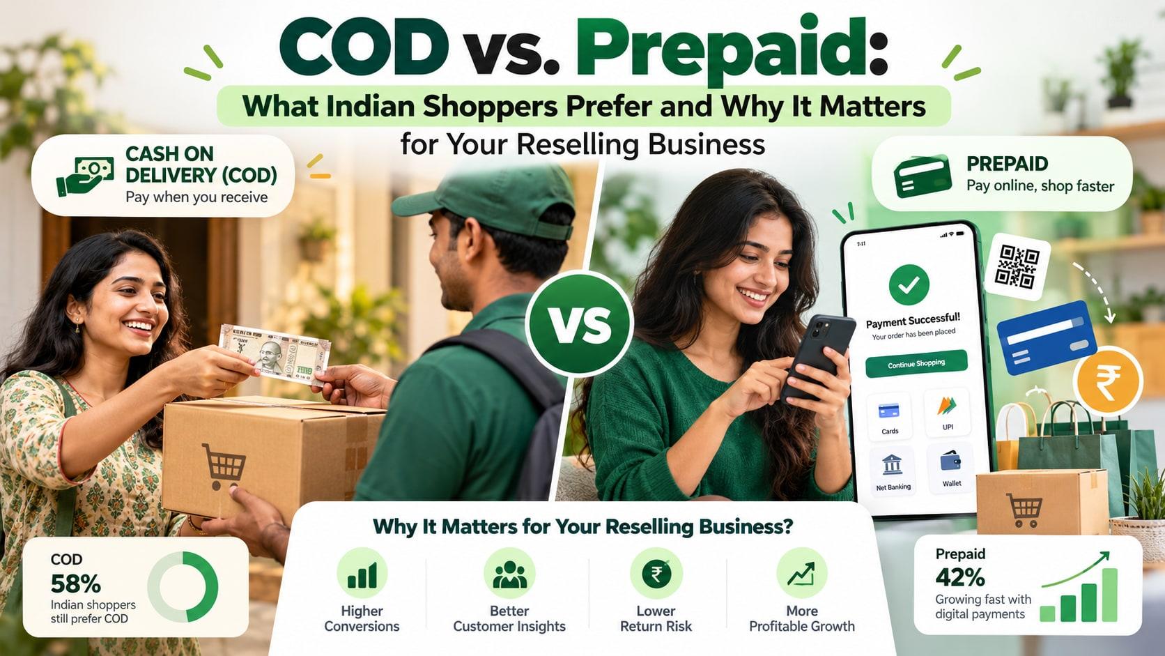COD vs. Prepaid: What Indian Shoppers Prefer and Why It Matters for Your Reselling Business