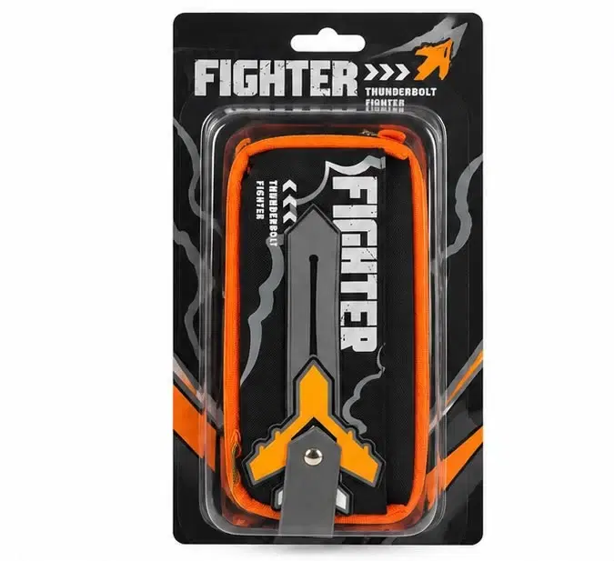 Fighter Design Pencil Pouch, Double-Zipper School Stationery Case - Image 1