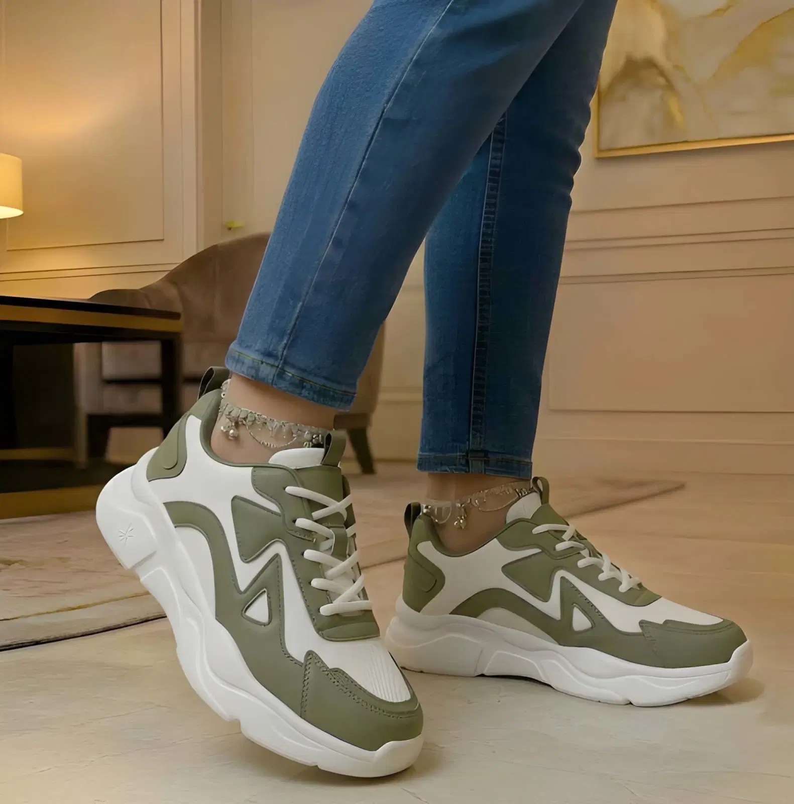 WUGO Women Casual Sneakers & Sports Shoes | Stylish Lightweight Comfortable Walking & Daily Wear Shoes for Women | Trendy Lace-Up Sneakers for Casual, Travel, Gym & Outdoor Activities - Image 1