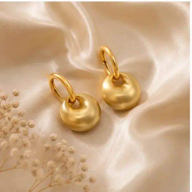 Gold Tone Ball Drop Earrings for Women - Image 1
